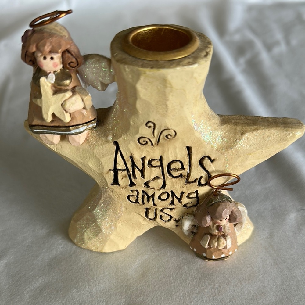 Kurt Adler Cream and Gold Candle Holder Accents